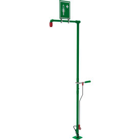 Justrite Safety Group SD18G Hughes® Drench Shower, Floor Mount, Galvanized Steel Pipe, Nylon 6 Showerhead, 20 GPM image.