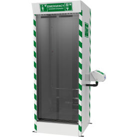 Justrite Safety Group SD31K45G Hughes® Emergency Cubicle Shower w/ Multi-Nozzle Body, Eye & Face Wash, Floor Mount, 30 GPM image.