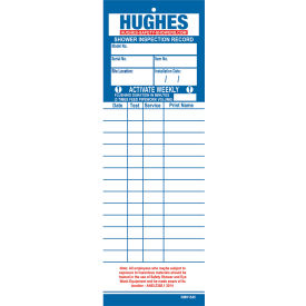 Justrite Safety Group SERVICE-CARDS Hughes® Equipment Inspection Record Card, White/Blue, Pack of 2 image.