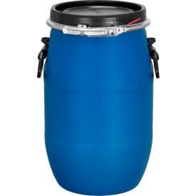 Jescraft Open Head Plastic Drum, 16 Gallon Capacity, Blue