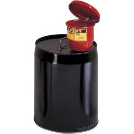 JUSTRITE SAFETY GROUP 8202 Justrite® 8202 4-1/2" dia. Steel Funnel - Manual-Close Cover & 1" Flame Arrester image.