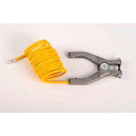 Justrite Safety Group 8497 Justrite® 8497 10 Coil Insulated Antistatic Wire Hand Clamp with 1/4" Terminal image.