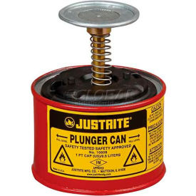 Justrite Safety Group 10008 Justrite Plunger Can, 1-Pint, Red, 10008 image.