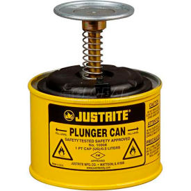 Justrite Safety Group 10018 Justrite Plunger Can, 1-Pint, Yellow, 10018 image.