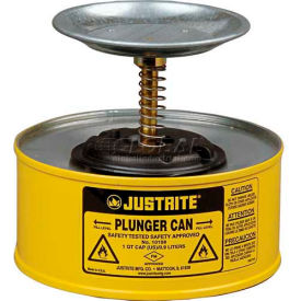 Justrite Safety Group 10118 Justrite Plunger Can, 1-Quart, Yellow, 10118 image.