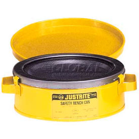 Justrite Safety Group 10171 Justrite Bench Can, 1-Quart, Yellow, 10171 image.