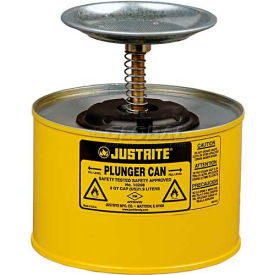 Justrite Safety Group 10218 Justrite Plunger Can, 2-Quart, Yellow, 10218 image.