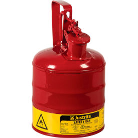 Justrite Manufacturing Co. 10301 Justrite® Type I Safety Can For Flammable Liquids, Trigger-Handle, Steel, 1 Gallon Cap., Red image.