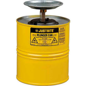 Justrite Safety Group 10318 Justrite Plunger Can, 1-Gallon, Yellow, 10318 image.