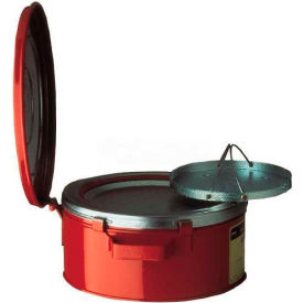 Justrite Safety Group 10370 Justrite Bench Can, 1-Gallon, w/ Basket, Red, 10370 image.