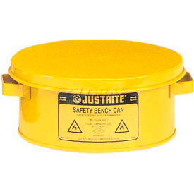 Justrite Safety Group 10380 Justrite Bench Can, 1-Gallon, w/ Basket, Yellow, 10380 image.