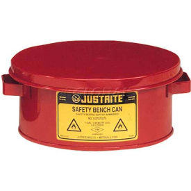 Justrite Safety Group 10575 Justrite Bench Can, 2-Gallon, Red, 10575 image.