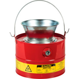 Justrite Manufacturing Co. 10903 Justrite® Disposal Drain Can For Flammable Liquids, Steel, 3 Gallon Capacity, Red image.