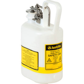 Justrite Manufacturing Co. 12162 Justrite® Type I Safety Can For Flammable Liquids, Plastic, 1 Gallon Capacity, White image.