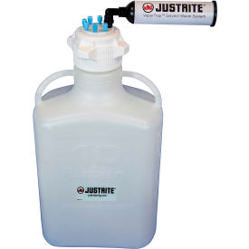 Justrite Safety Group 12802 Justrite 12802 VaporTrap™ Carboy With Filter Kit, HDPE, 10-Liter, 6 Ports image.