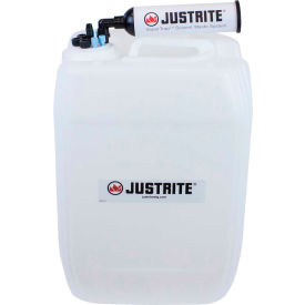 Justrite Safety Group 12847 Justrite 12847 VaporTrap™ UN/DOT Carboy With Filter Kit, HDPE, 20-Liter, 8 Ports image.