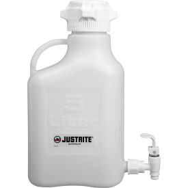 Justrite Safety Group 12914 Justrite 12914 Carboy With Spigot, HDPE, 5-Liter image.