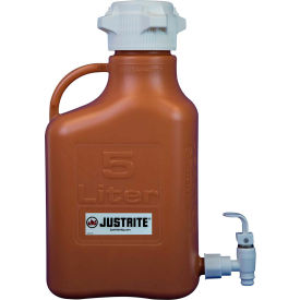 Justrite Safety Group 12924 Justrite 12924 Carboy With Spigot, HDPE, 5-Liter image.