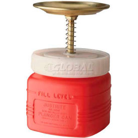 JUSTRITE SAFETY GROUP 14018 Justrite Plunger Can, 1-Quart, Non-Metallic, Red, 14018 image.