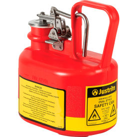 Justrite Manufacturing Co. 14065 Justrite® Type I Safety Can For Flammable Liquids, Plastic, 0.5 Gallon Capacity, Red image.