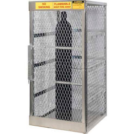 Justrite Safety Group 23006 Justrite Vertical, 5-10 Cylinder, Aluminum Storage Cabinet, 30"W x 32"D x 65"H, Manual Close image.
