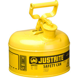 Justrite Safety Group 7110200 Justrite® Type I Steel Safety Can, 1 Gallon (4L), Self-Close Lid, Yellow, 7110200 image.
