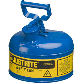 Justrite Safety Group 7110300 Justrite® Type I Steel Safety Can, 1 Gallon (4L), Self-Close Lid, Blue, 7110300 image.