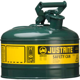 Justrite Safety Group 7110400 Justrite® Type I Steel Safety Can, 1 Gallon (4L), Self-Close Lid, Green, 7110400 image.