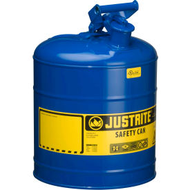 Justrite Safety Group 7150300 Justrite® Type I Steel Safety Can, 5 Gallon (19L), Self-Close Lid, Blue, 7150300 image.