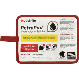 Justrite Manufacturing Co. 83982PK Justrite® PetroPad™ Smart Polymer Spill Pad, 24"L x 18-1/8"W, Small, White, Pack of 10 image.