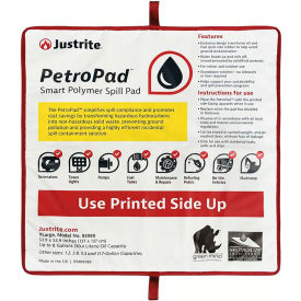 Justrite Manufacturing Co. 83988 Justrite® PetroPad™ Smart Polymer Spill Pad, 53-7/8"L x 53-7/8"W, X Large, White image.