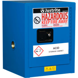 Justrite Manufacturing Co. 860428 Justrite® Sure-Grip EX Safety Cabinet, Self Close, 4 Gal. Cap., 17"W x 17"D x 22"H, Royal Blue image.