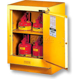 Justrite Safety Group 882420 Justrite 15 Gal. 1 Door Self Close Right Hinge, Under Fume Hood Cabinet, 24"x21-5/8"x35-3/4", Yellow image.