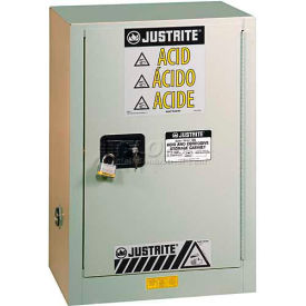 Justrite 15 Gal. Acid Cabinet Manual Close 1 Door 24""W x 21-5/8""D x 35-3/4""H Neutral