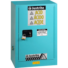 Justrite Manufacturing Co. 891222 Justrite® Sure-Grip Ex Acid Corrosive Cabinet, Self Close, 12 Gal. Cap., 23-1/4"W x 18"D x 35"H image.