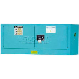 Justrite Safety Group 8913022 Justrite 12 Gallon 2 Door, Manual, Piggyback, Acid Cabinet, 43"W x 18"D x 18"H, Blue image.