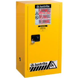 Justrite Manufacturing Co. 891500 Justrite® Flammable Cabinet, Manual Close Single Door, 15 Gallon Cap., 23-1/4"W x 18"D x 44"H image.