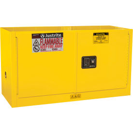 Justrite Manufacturing Co. 891700 Justrite® Flammable Cabinet, Manual Close Double Door, 17 Gallon Capacity, 43"W x 18"D x 24"H image.