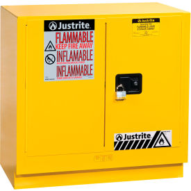 Justrite Manufacturing Co. 892300 Justrite® Flammable Cabinet, Manual Close Double Door, 22 Gallon Capacity, 35"W x 22"D x 35"H image.