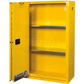 Justrite Safety Group 894583 Justrite 45 Gallon 1 Sliding Door, Self-Close, Flammable Cabinet, 43"W x 18"D x 35"H, Gray image.