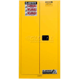 Justrite Safety Group 896201 Justrite® Drum Cabinet 55 Gal. Capacity Vertical Manual Close Hazmat Flammable W/ Drum Support image.