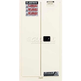 Justrite Safety Group 896225 Justrite® Drum Cabinet 55 Gal. Capacity Vertical Self Close Hazmat Flammable W/ Drum Support image.