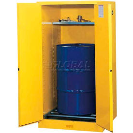 Justrite Safety Group 896260 Justrite® Drum Cabinet 55 Gal. Capacity Vertical Manual Close Hazmat Flammable W/ Drum Rollers image.