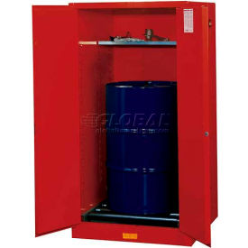 Justrite Safety Group 896261 Justrite® Drum Cabinet 55 Gal. Capacity Vertical Manual Close Hazmat Flammable W/ Drum Rollers image.