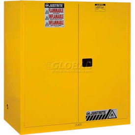 Justrite Safety Group 899120 Justrite® Drum Cabinet 110 Gal. Capacity Vertical Self Close Hazmat Flammable W/ Drum Support image.