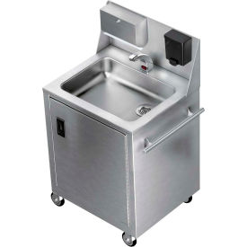 Just Mfg. Portable Stainless Steel Hand Wash Station W/ Sensor Faucet, Manual Towel & Soap Dispenser