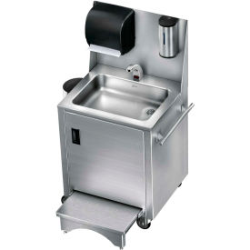 Just Mfg. Enviro Series Touchless Portable Hand Wash Station w/Slide Step, Hot/Cold, Stainless Steel Just Mfg. Enviro Series Touchless Portable Hand Wash Station w/Slide Step, Hot/Cold, Stainless Steel