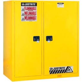 JUSTRITE SAFETY GROUP 899270 Justrite® Drum Cabinet 115 Gal. Capacity Vertical Self Close Flammable W/ Drum Rollers image.