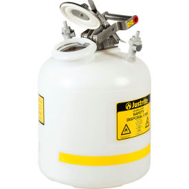 Justrite Manufacturing Co. PP12755 Justrite® Quick-Disconnect Disposal Safety Can w/ PP Fittings For 3/8" Tubing, 5 Gal Cap, White image.