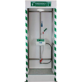 Hughes Emergency Cubicle Shower, Covered ABS Eye/Face Wash, SD32K45G